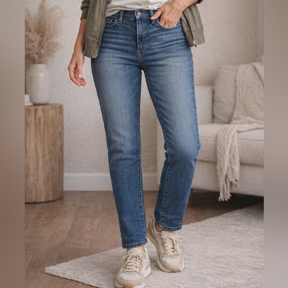 SPANX Pants - Spanx The Slim-X High Rise Ankle Jeans Medium Wash Slimming Denim Size 29